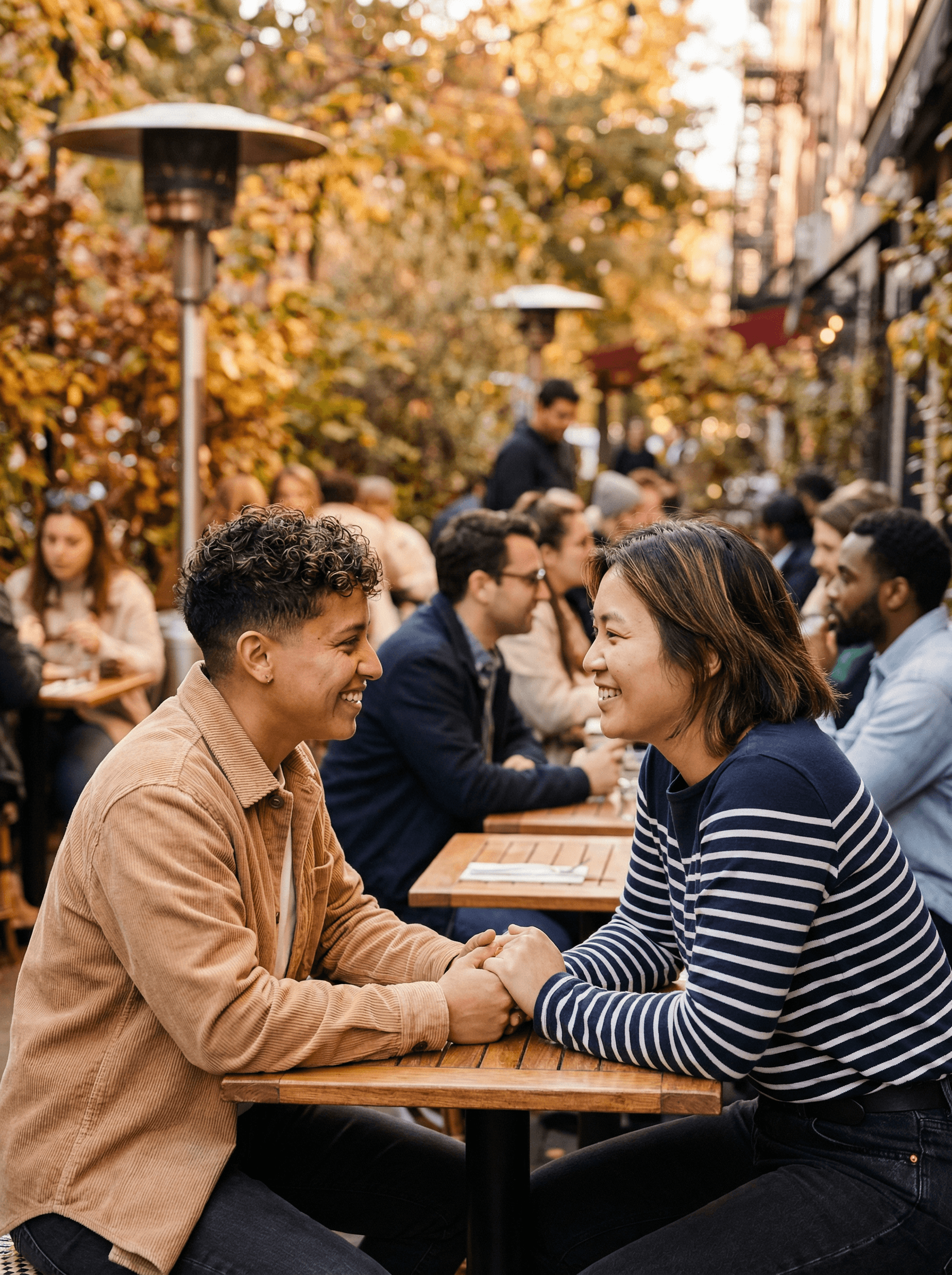 Latino person and Asian person, trans and non-binary inclusive