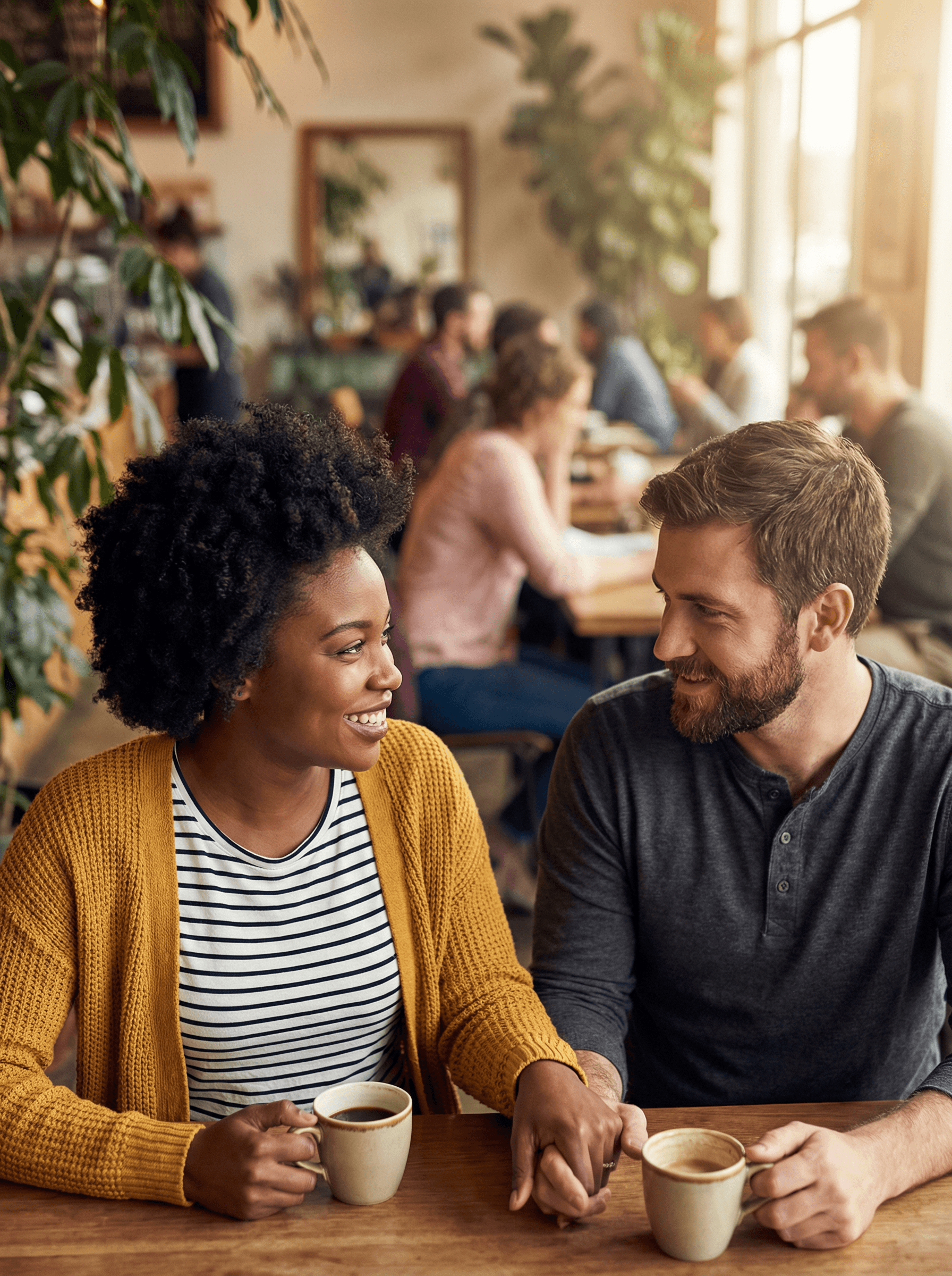 Black woman and white man couple